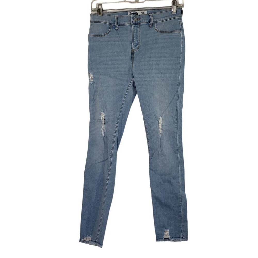 Old Navy Ballerina Jeggings Girls 16 Crop Light Wash Distressed Jeans Skinny